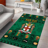 Personalized Jamaica Christmas Area Rug Coat Of Arms - Merri Crissmuss - Wonder Print Shop