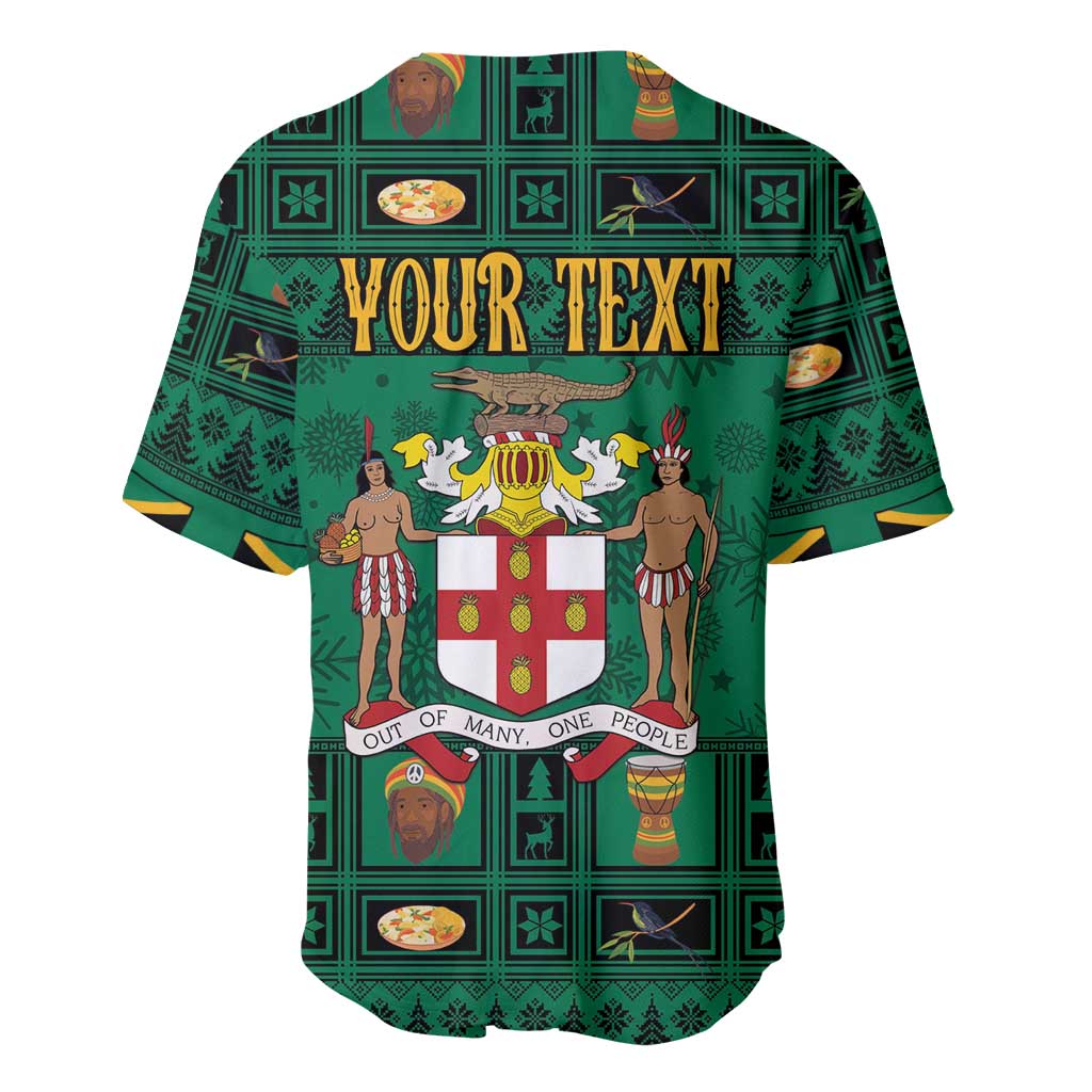 Personalized Jamaica Christmas Baseball Jersey Coat Of Arms - Merri Crissmuss - Wonder Print Shop