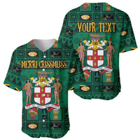 Personalized Jamaica Christmas Baseball Jersey Coat Of Arms - Merri Crissmuss - Wonder Print Shop