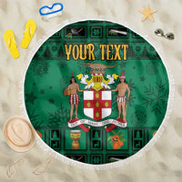Personalized Jamaica Christmas Beach Blanket Coat Of Arms - Merri Crissmuss - Wonder Print Shop