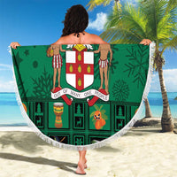 Personalized Jamaica Christmas Beach Blanket Coat Of Arms - Merri Crissmuss - Wonder Print Shop