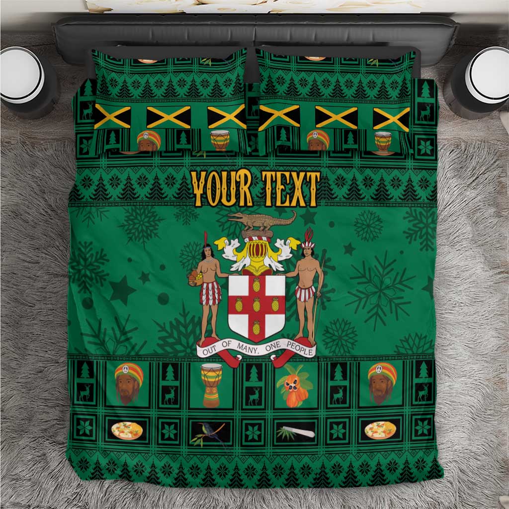 Personalized Jamaica Christmas Bedding Set Coat Of Arms - Merri Crissmuss - Wonder Print Shop