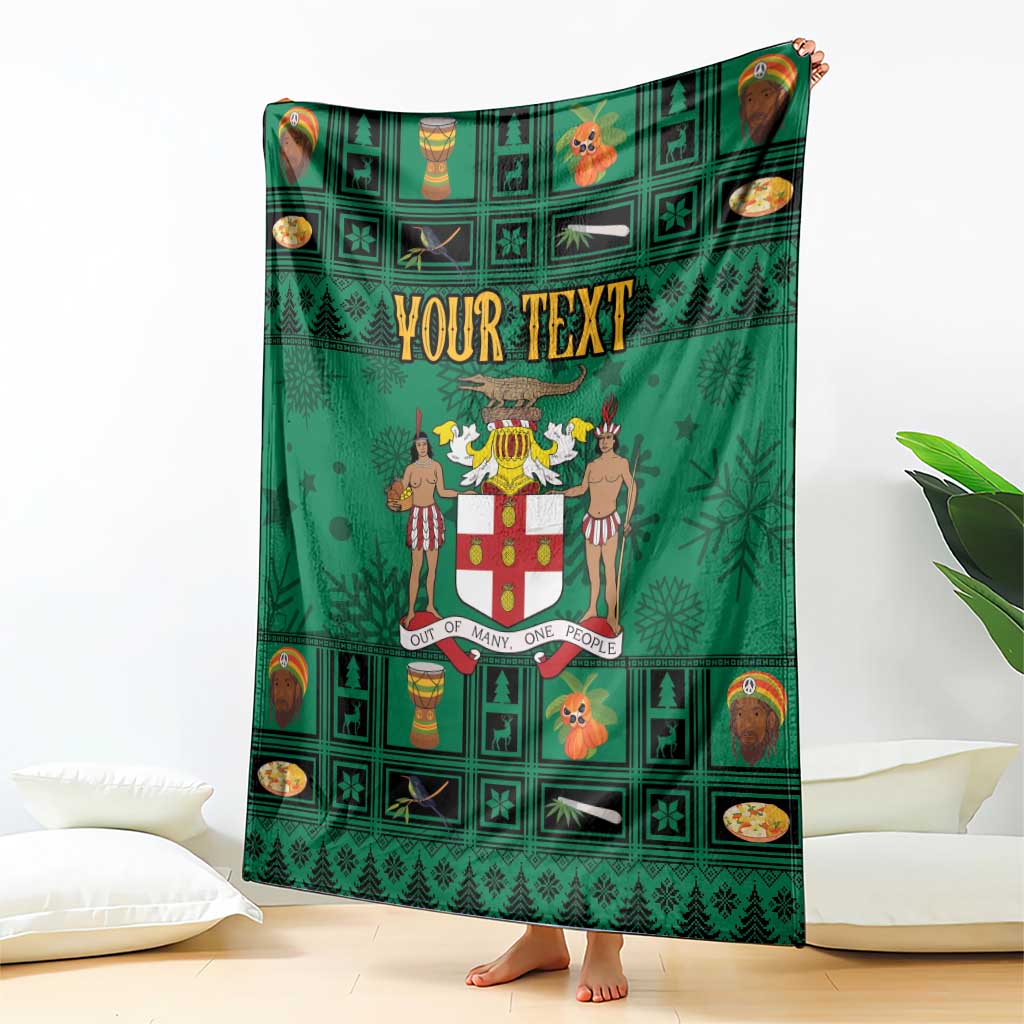 Personalized Jamaica Christmas Blanket Coat Of Arms - Merri Crissmuss