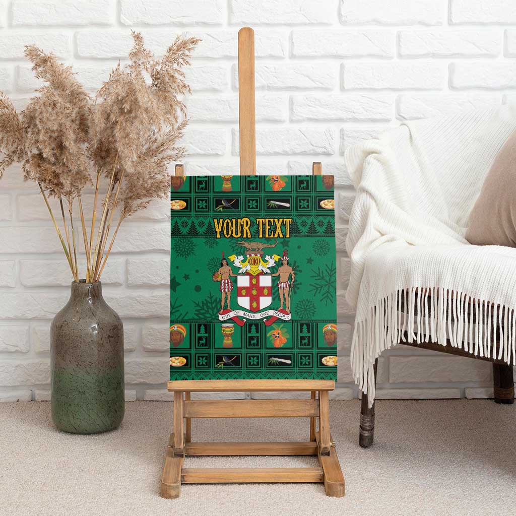 Personalized Jamaica Christmas Canvas Wall Art Coat Of Arms - Merri Crissmuss - Wonder Print Shop