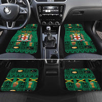 Personalized Jamaica Christmas Car Mats Coat Of Arms - Merri Crissmuss - Wonder Print Shop