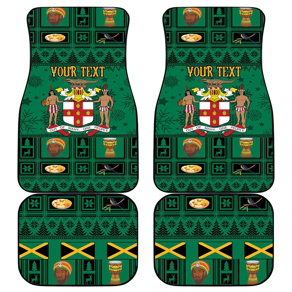 Personalized Jamaica Christmas Car Mats Coat Of Arms - Merri Crissmuss - Wonder Print Shop
