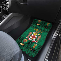 Personalized Jamaica Christmas Car Mats Coat Of Arms - Merri Crissmuss - Wonder Print Shop