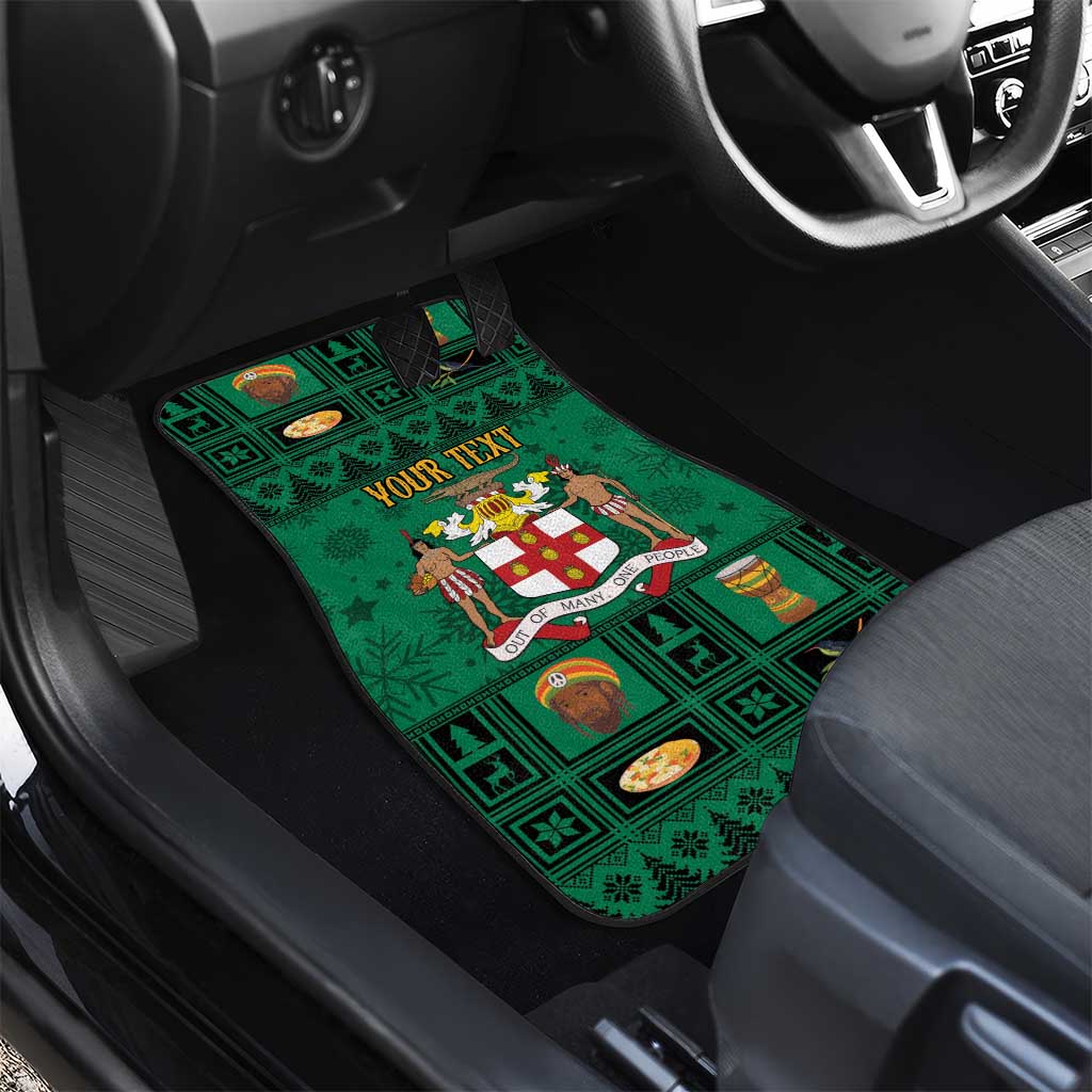 Personalized Jamaica Christmas Car Mats Coat Of Arms - Merri Crissmuss - Wonder Print Shop