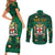 Personalized Jamaica Christmas Couples Matching Short Sleeve Bodycon Dress and Long Sleeve Button Shirt Coat Of Arms - Merri Crissmuss - Wonder Print Shop