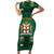 Personalized Jamaica Christmas Family Matching Short Sleeve Bodycon Dress and Hawaiian Shirt Coat Of Arms - Merri Crissmuss - Wonder Print Shop