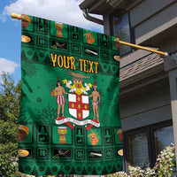 Personalized Jamaica Christmas Garden Flag Coat Of Arms - Merri Crissmuss - Wonder Print Shop