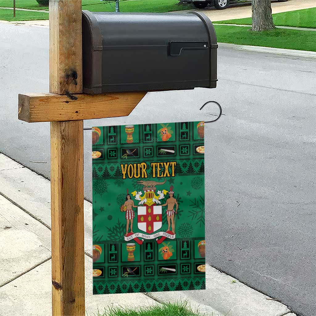 Personalized Jamaica Christmas Garden Flag Coat Of Arms - Merri Crissmuss - Wonder Print Shop