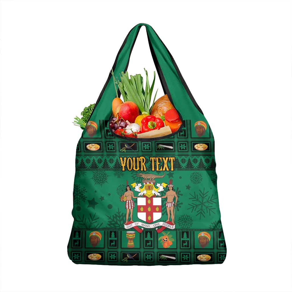 Personalized Jamaica Christmas Grocery Bag Coat Of Arms - Merri Crissmuss