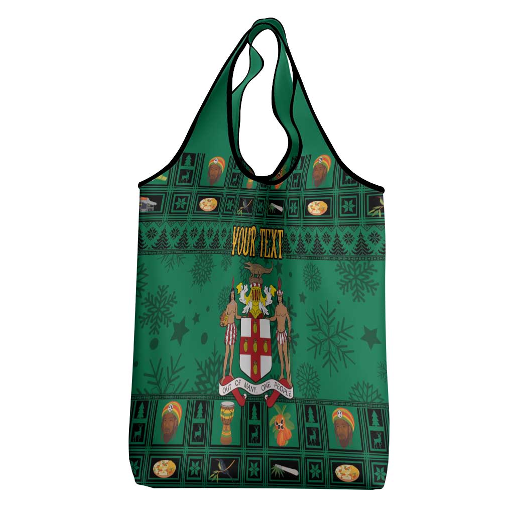 Personalized Jamaica Christmas Grocery Bag Coat Of Arms - Merri Crissmuss