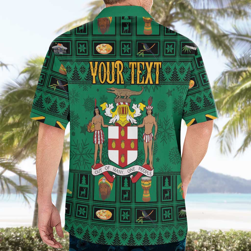 Personalized Jamaica Christmas Hawaiian Shirt Coat Of Arms - Merri Crissmuss - Wonder Print Shop