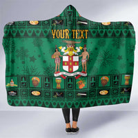 Personalized Jamaica Christmas Hooded Blanket Coat Of Arms - Merri Crissmuss