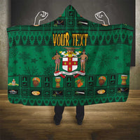 Personalized Jamaica Christmas Hooded Blanket Coat Of Arms - Merri Crissmuss