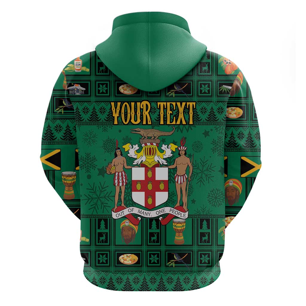 Personalized Jamaica Christmas Hoodie Coat Of Arms - Merri Crissmuss - Wonder Print Shop