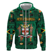 Personalized Jamaica Christmas Hoodie Coat Of Arms - Merri Crissmuss - Wonder Print Shop