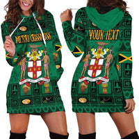 Personalized Jamaica Christmas Hoodie Dress Coat Of Arms - Merri Crissmuss - Wonder Print Shop