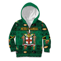 Personalized Jamaica Christmas Kid Hoodie Coat Of Arms - Merri Crissmuss - Wonder Print Shop