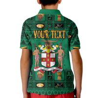 Personalized Jamaica Christmas Kid Polo Shirt Coat Of Arms - Merri Crissmuss - Wonder Print Shop