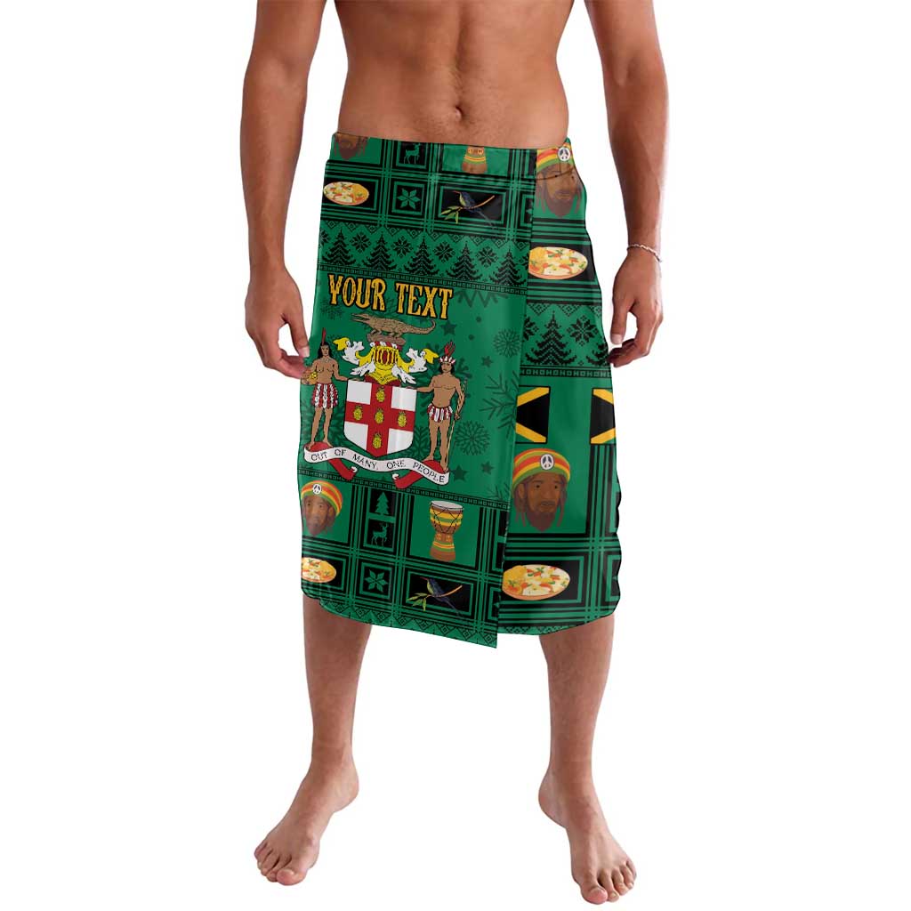 Personalized Jamaica Christmas Lavalava Coat Of Arms - Merri Crissmuss - Wonder Print Shop