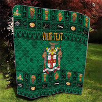 Personalized Jamaica Christmas Quilt Coat Of Arms - Merri Crissmuss - Wonder Print Shop