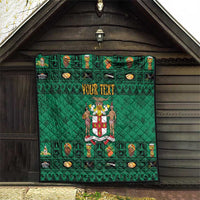 Personalized Jamaica Christmas Quilt Coat Of Arms - Merri Crissmuss - Wonder Print Shop