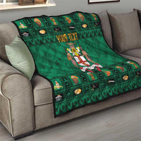 Personalized Jamaica Christmas Quilt Coat Of Arms - Merri Crissmuss - Wonder Print Shop