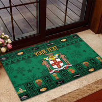 Personalized Jamaica Christmas Rubber Doormat Coat Of Arms - Merri Crissmuss - Wonder Print Shop