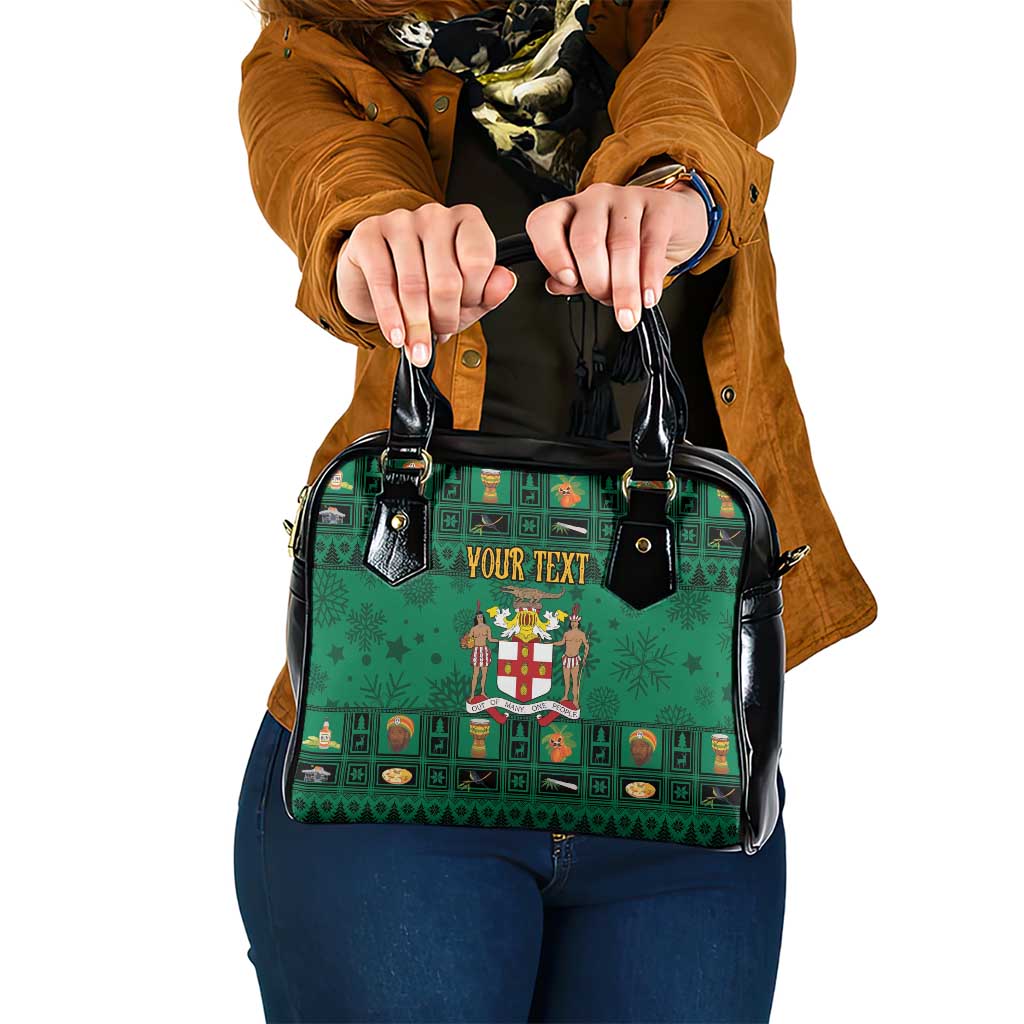 Personalized Jamaica Christmas Shoulder Handbag Coat Of Arms - Merri Crissmuss