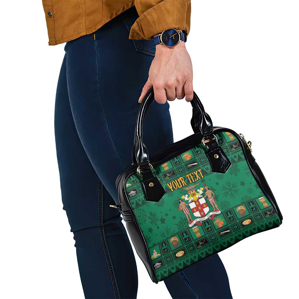 Personalized Jamaica Christmas Shoulder Handbag Coat Of Arms - Merri Crissmuss