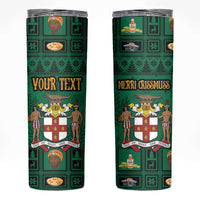 Personalized Jamaica Christmas Skinny Tumbler Coat Of Arms - Merri Crissmuss - Wonder Print Shop