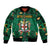 Personalized Jamaica Christmas Sleeve Zip Bomber Jacket Coat Of Arms - Merri Crissmuss - Wonder Print Shop