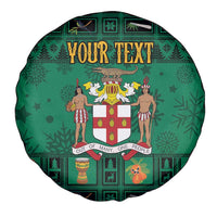 Personalized Jamaica Christmas Spare Tire Cover Coat Of Arms - Merri Crissmuss - Wonder Print Shop