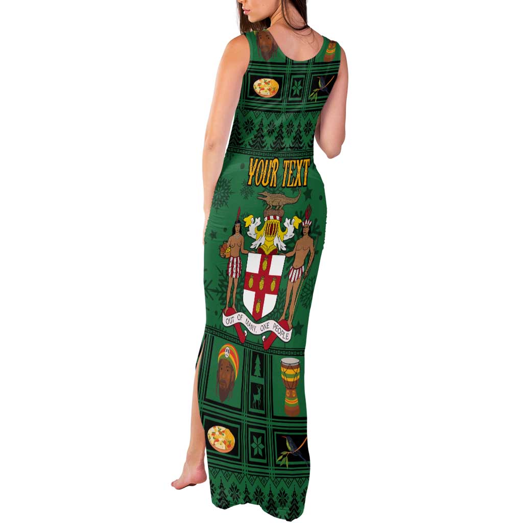 Personalized Jamaica Christmas Tank Maxi Dress Coat Of Arms - Merri Crissmuss - Wonder Print Shop