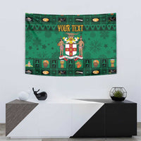 Personalized Jamaica Christmas Tapestry Coat Of Arms - Merri Crissmuss - Wonder Print Shop