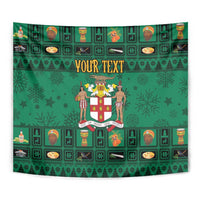 Personalized Jamaica Christmas Tapestry Coat Of Arms - Merri Crissmuss - Wonder Print Shop