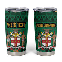 Personalized Jamaica Christmas Tumbler Cup Coat Of Arms - Merri Crissmuss - Wonder Print Shop