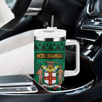 Personalized Jamaica Christmas Tumbler With Handle Coat Of Arms - Merri Crissmuss - Wonder Print Shop