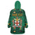 Personalized Jamaica Christmas Wearable Blanket Hoodie Coat Of Arms - Merri Crissmuss - Wonder Print Shop
