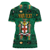 Personalized Jamaica Christmas Women Polo Shirt Coat Of Arms - Merri Crissmuss - Wonder Print Shop