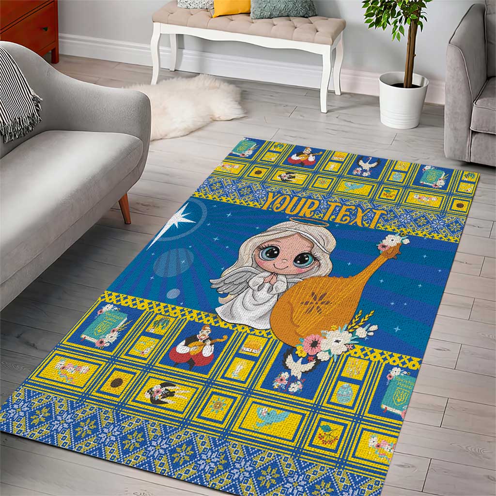 Personalized Ukraine Christmas Area Rug Star of Bethlehem With Angle Funny - Wonder Print Shop