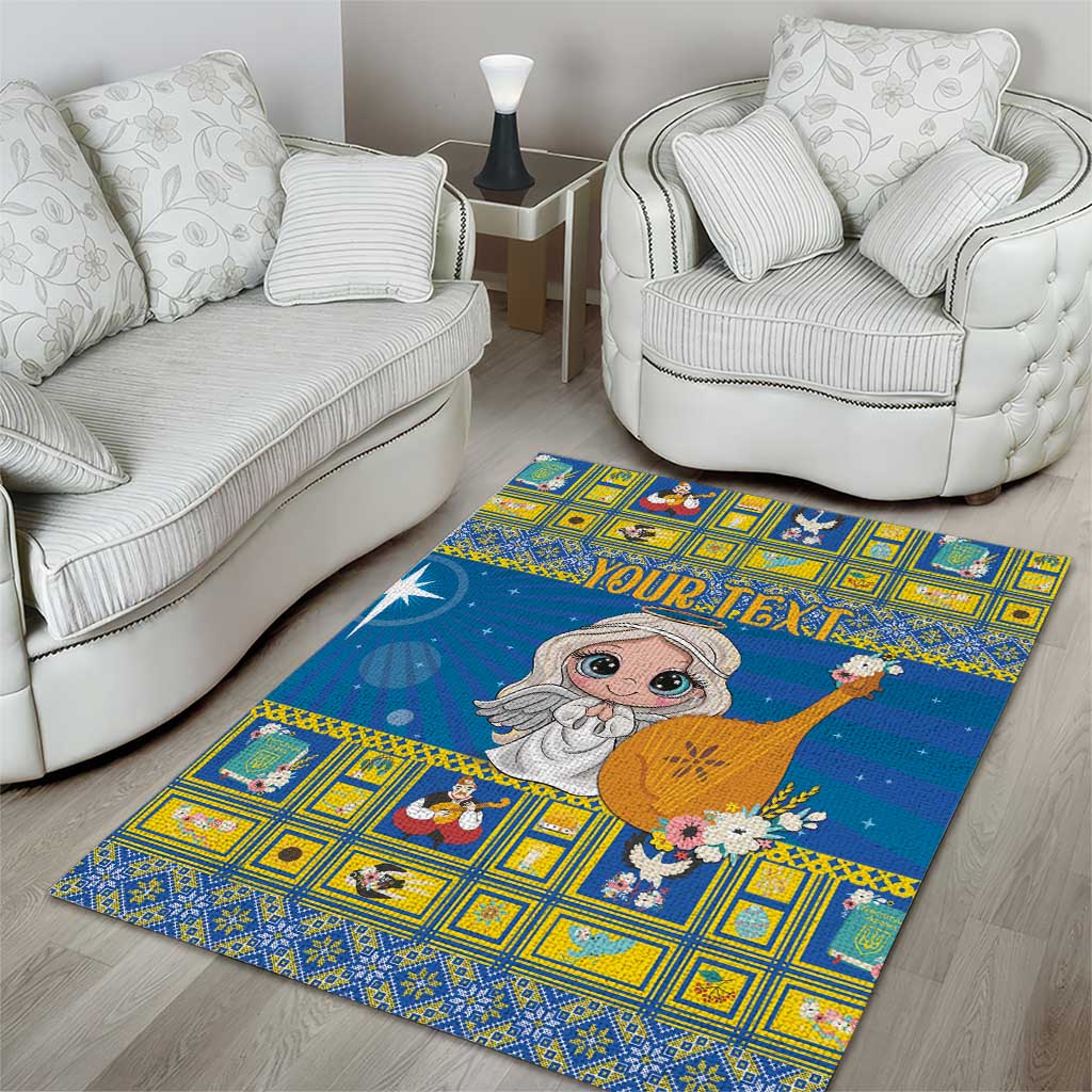 Personalized Ukraine Christmas Area Rug Star of Bethlehem With Angle Funny - Wonder Print Shop