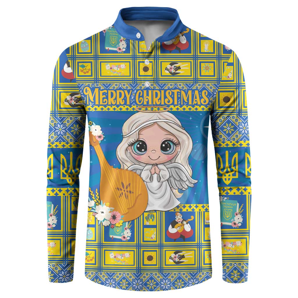 Personalized Ukraine Christmas Button Sweatshirt Star of Bethlehem With Angle Funny - Wonder Print Shop