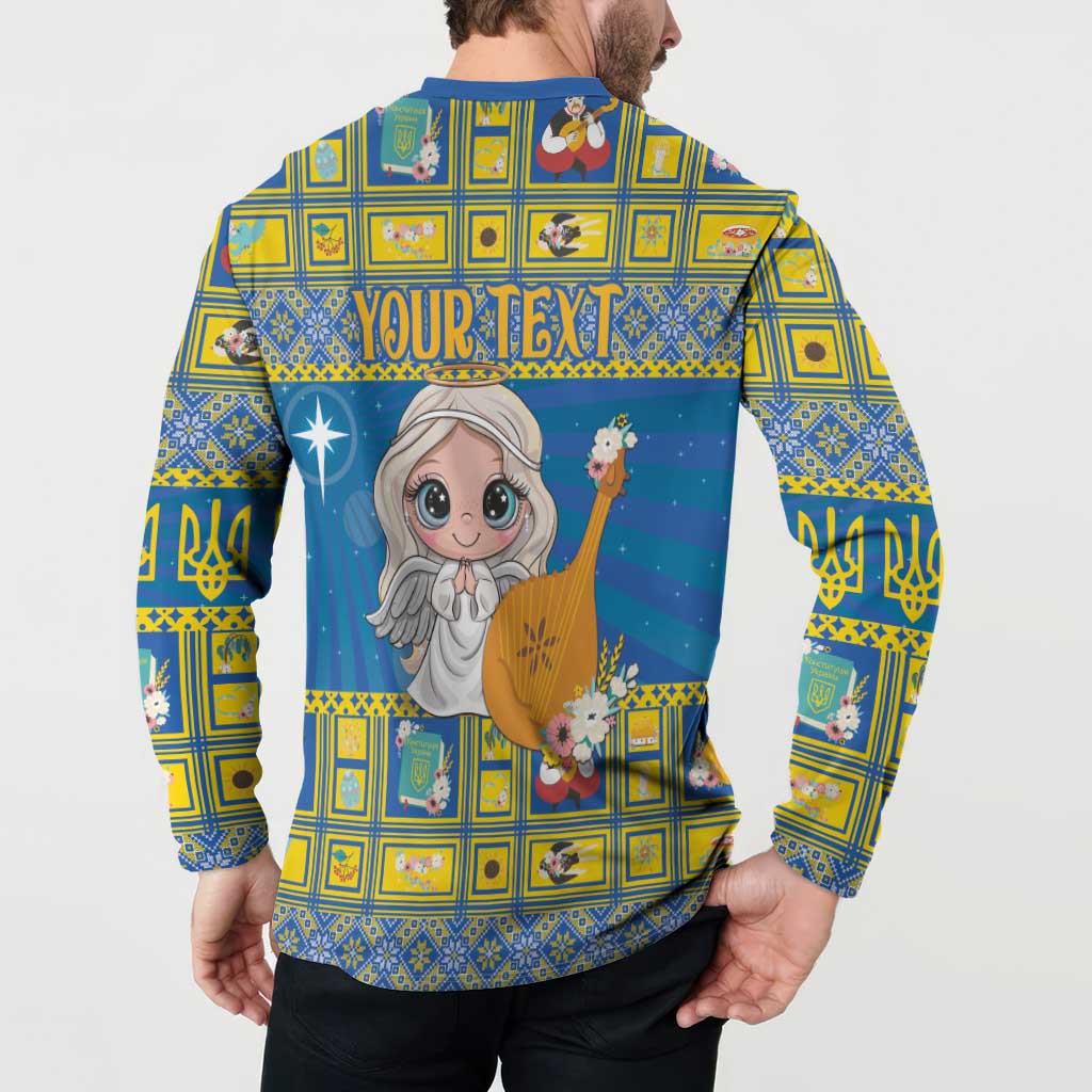 Personalized Ukraine Christmas Button Sweatshirt Star of Bethlehem With Angle Funny - Wonder Print Shop