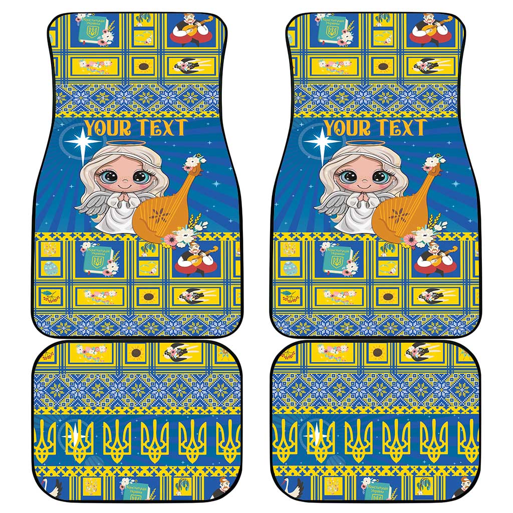 Personalized Ukraine Christmas Car Mats Star of Bethlehem With Angle Funny - Wonder Print Shop