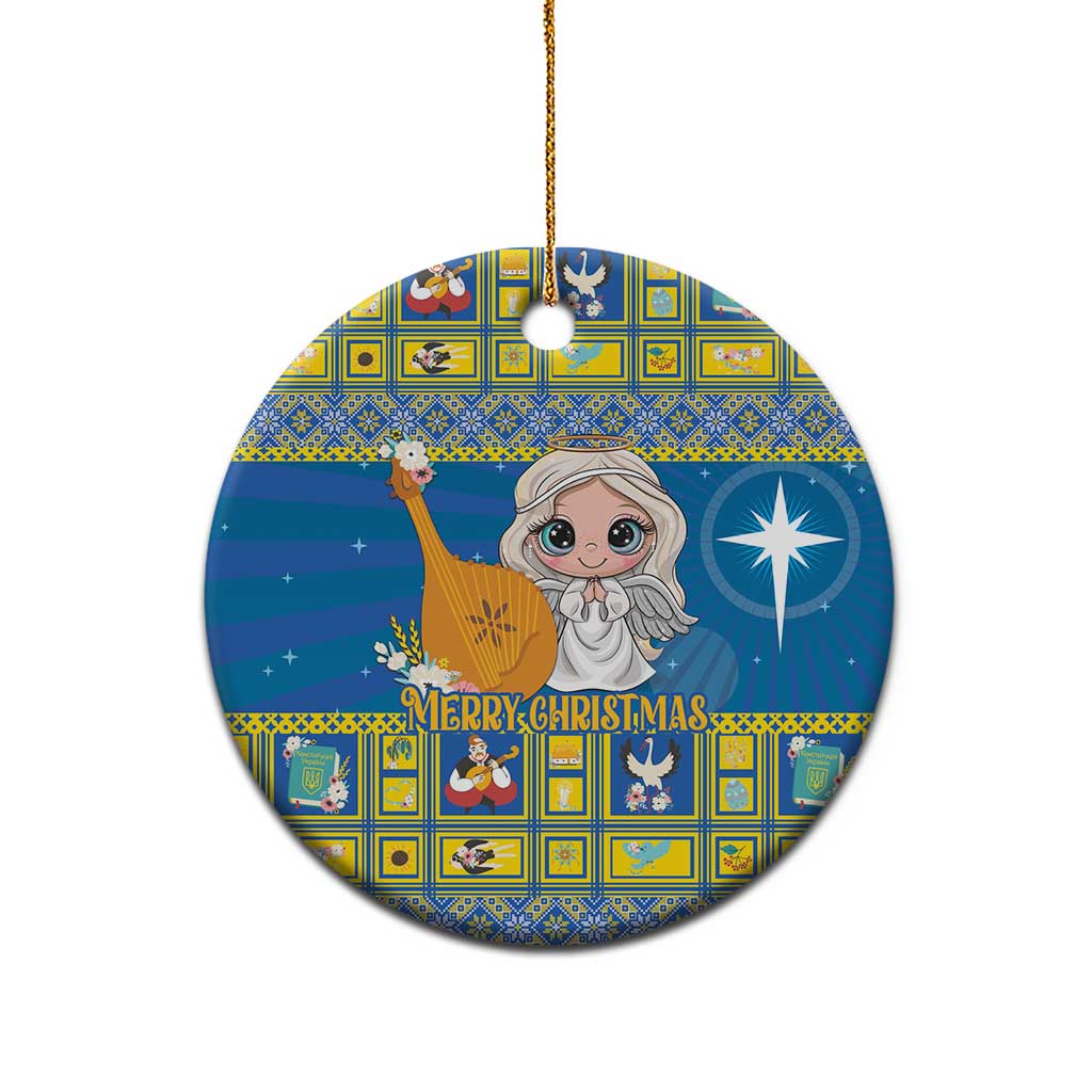 Personalized Ukraine Christmas Ceramic Ornament Star of Bethlehem With Angle Funny - Wonder Print Shop
