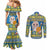 Personalized Ukraine Christmas Couples Matching Mermaid Dress and Long Sleeve Button Shirt Star of Bethlehem With Angle Funny